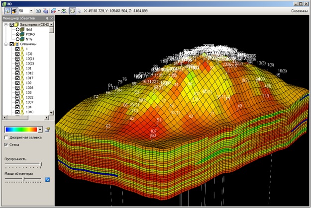 3D-геологическая модель сеноманской залежи Заполярного НГКМ