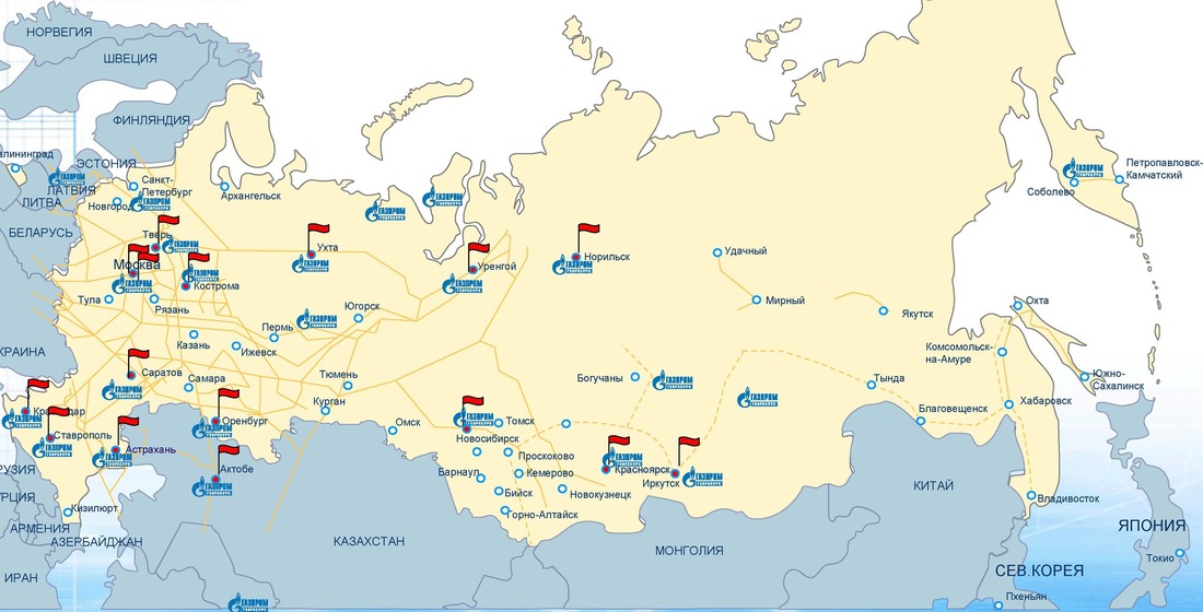 Карта тюмень газпром